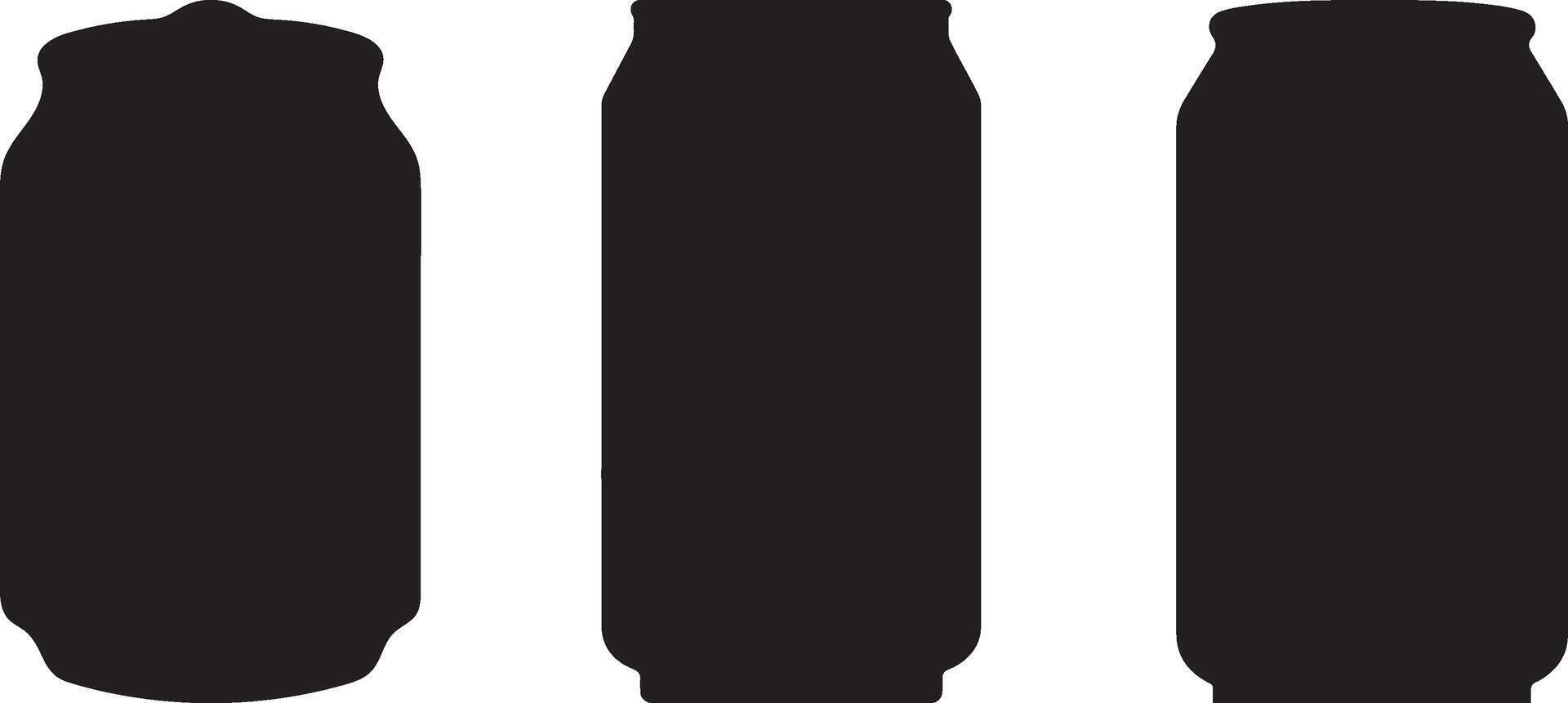 Soda Can Silhouette Collection Realistic Drink Can Set for Branding And Advertising vector