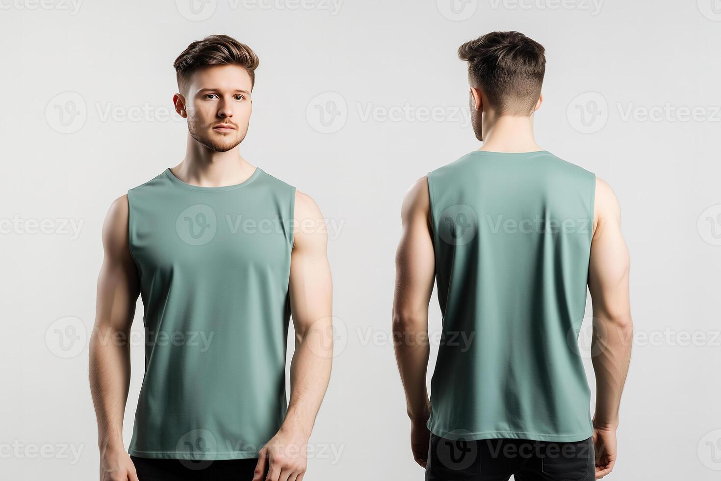 Comfortable and Stylish Green Tank Top for Men photo