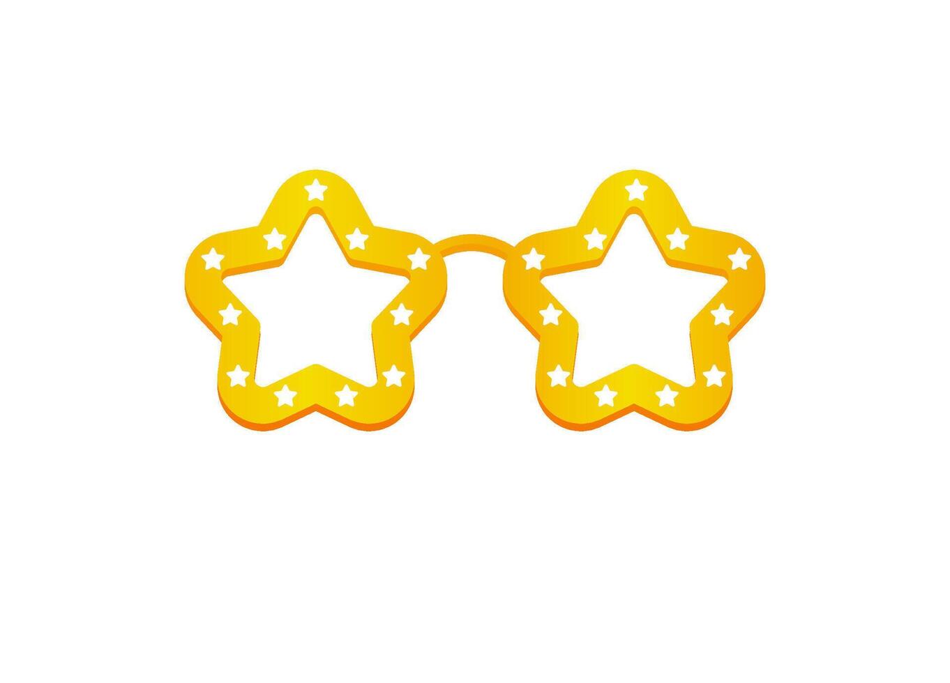 Bright yellow star-shaped glasses with small white stars for fun and celebration vector