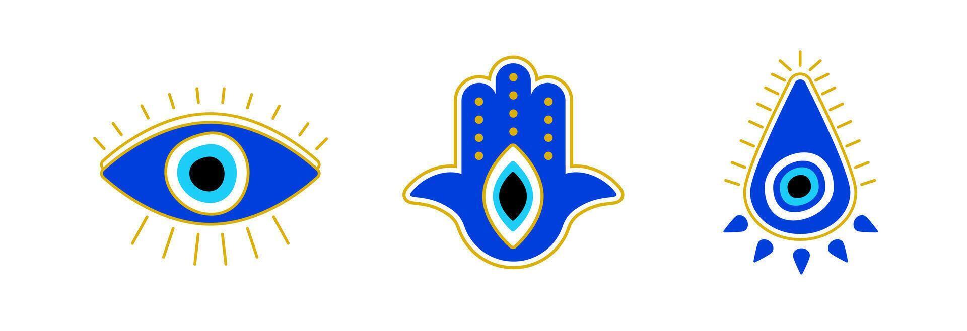 Evil eye symbols illustration emphasizing protection and cultural significance in design vector
