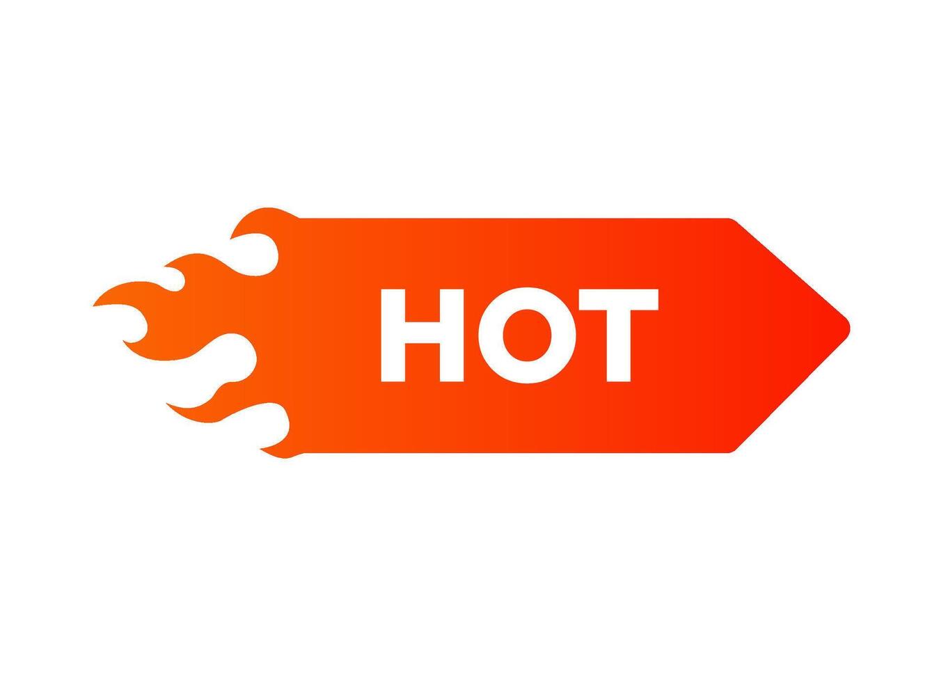 Bold orange flame hot icon sign with arrow shape highlighting heat or excitement concept vector