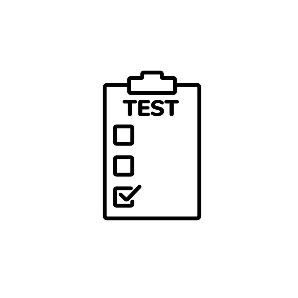 Checklist icon with test boxes and bold check mark on plain background vector