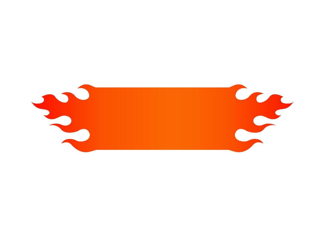 Bold flaming orange banner with dynamic flame design on pure white background vector