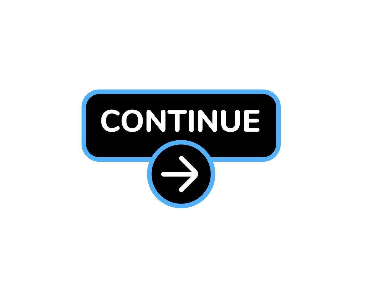 Circular continue button icon with arrow for seamless user navigation and interface design vector