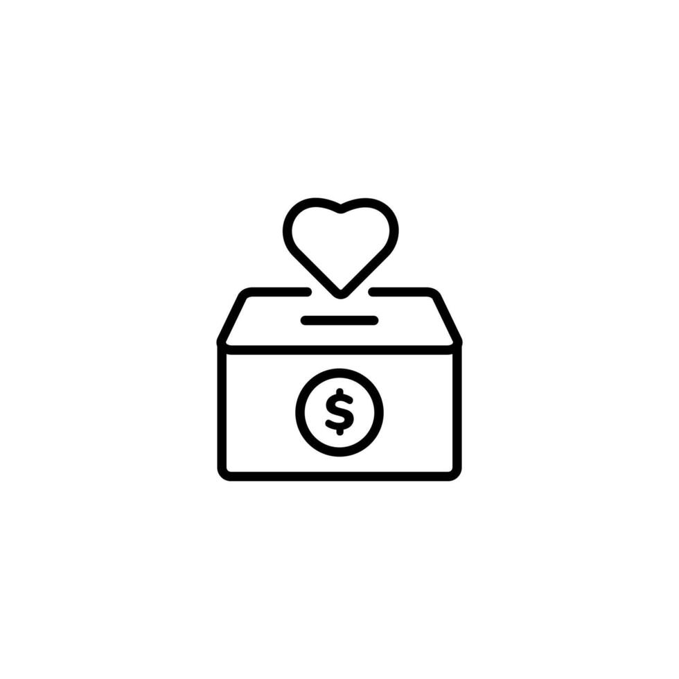 Donation box with heart symbolizing generosity and support for community and charitable causes vector