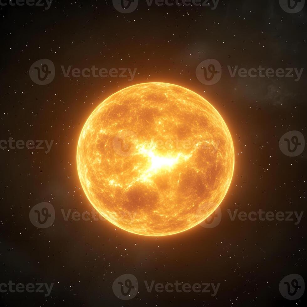 A Close-Up View of a Blazing, Glowing Star in the Night Sky photo