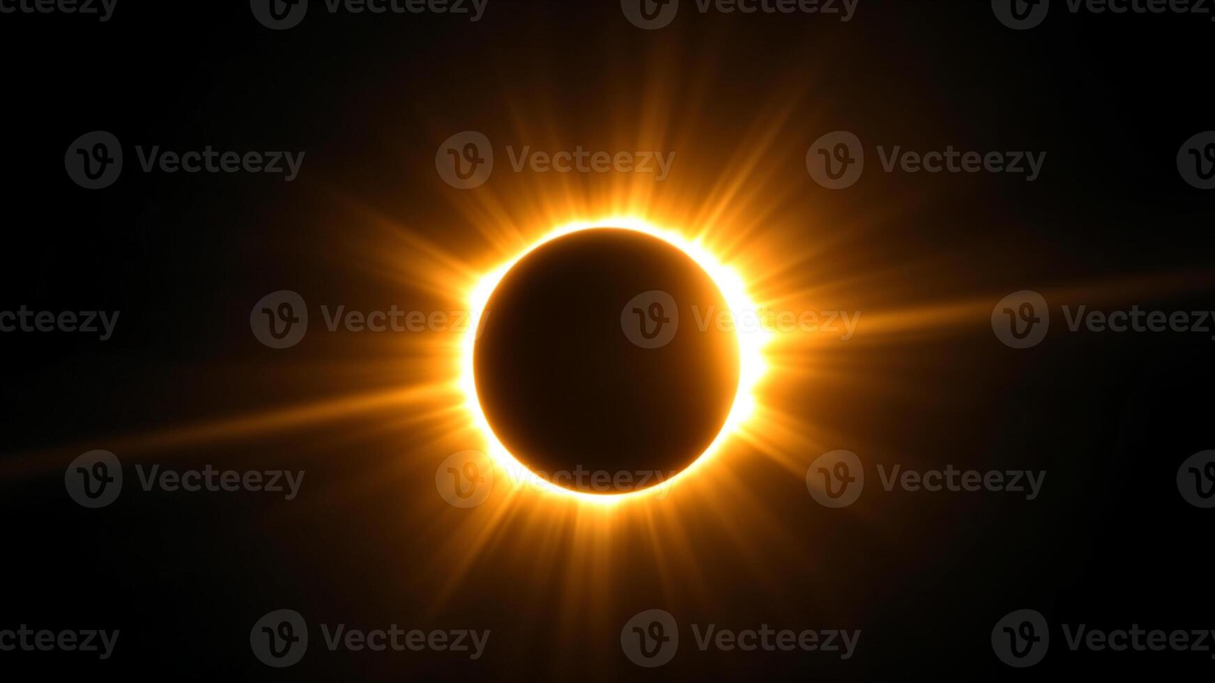 Annular Solar Eclipse Celestial Event, Sun Rays, Dark Moon photo