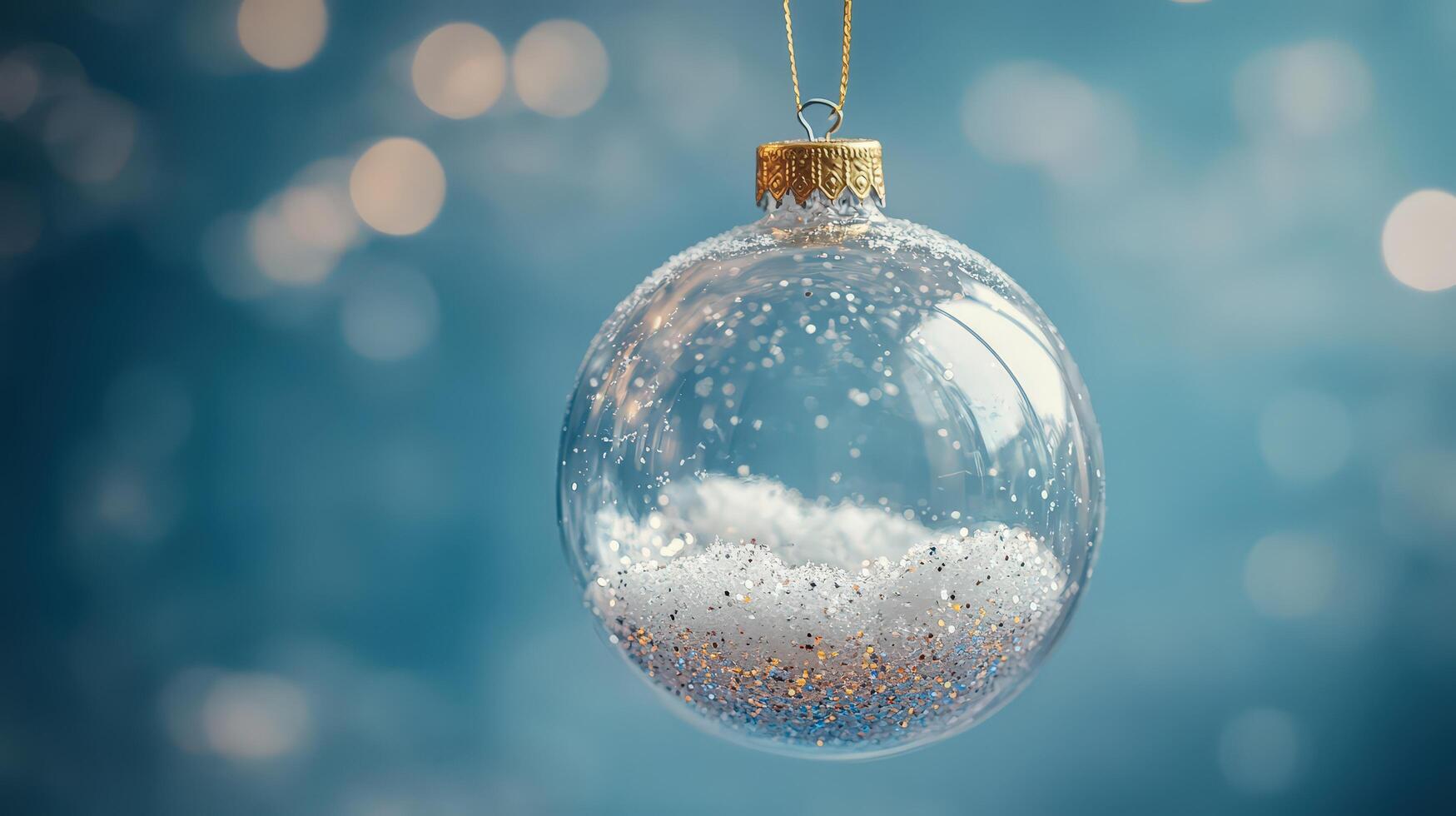 Magical New Years Eve Ball with Snowflakes and Sparkling Sequins photo