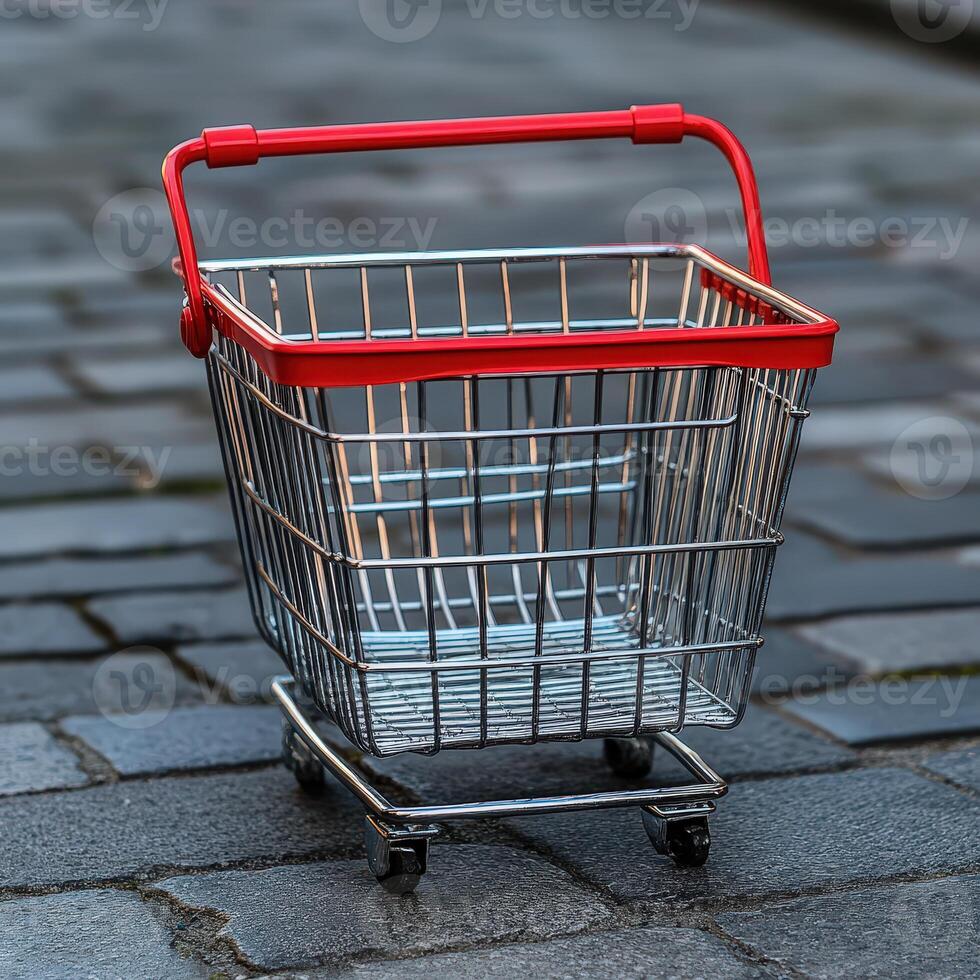 Illustration of an Empty Shopping Basket on White Background photo