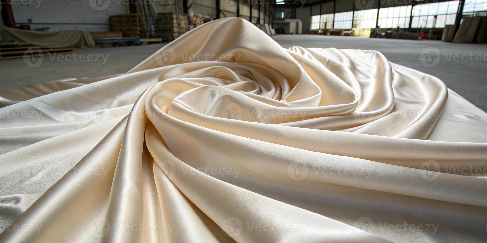 A silk fabric flowing in the wind, capturing the soft, smooth texture with realistic folds photo