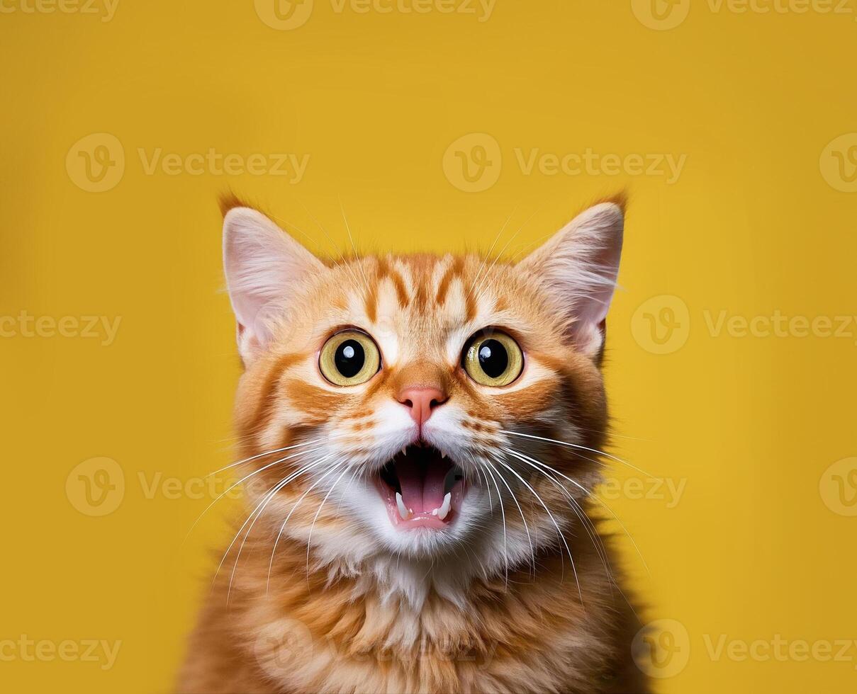 Surprised Ginger Cat photo