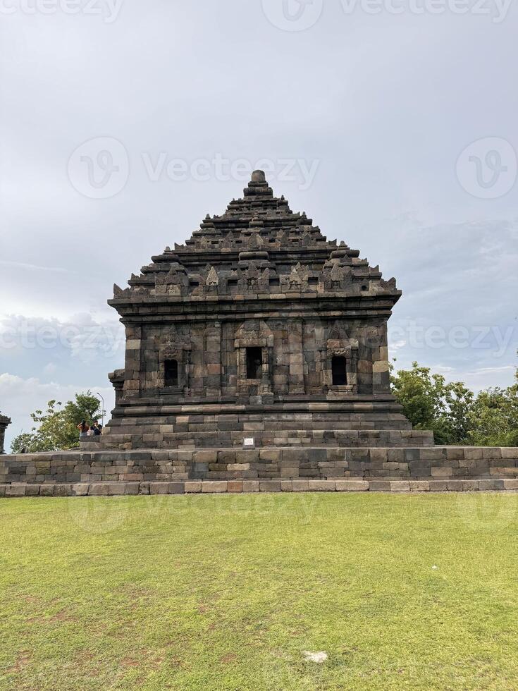 Ancient brick Temple with Intricate Carvings. Candi Ijo Temple Yogyakarta photo