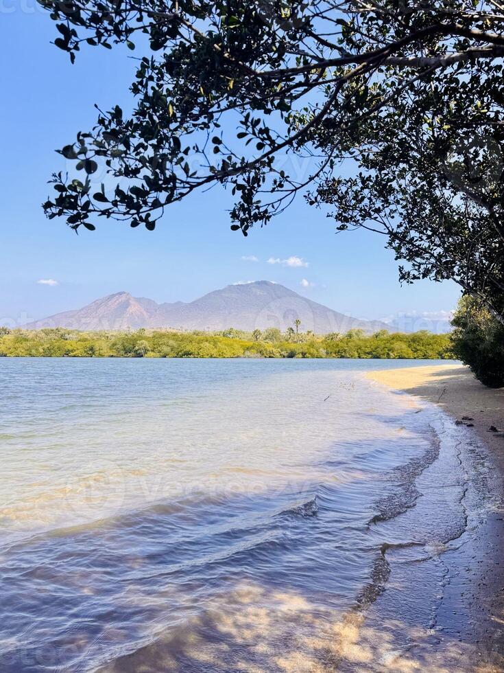 Tranquil Beach with Mountain View. Sejile Beach Baluran National Park photo