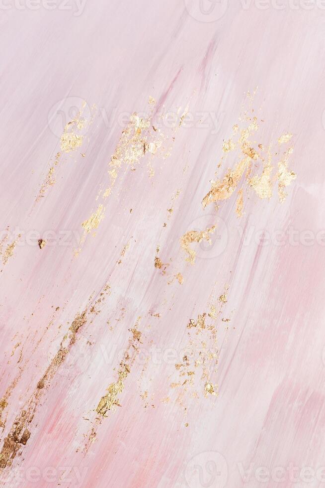 abstract background with Marble pattern. Golden accents on pink space photo