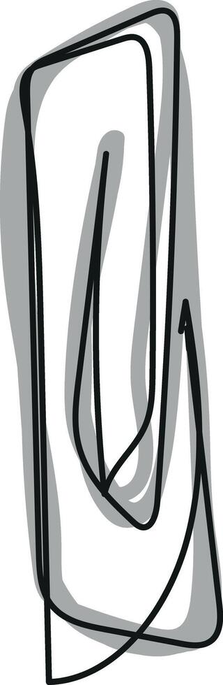 Hand drawn stationery paper clip in doodle style vector