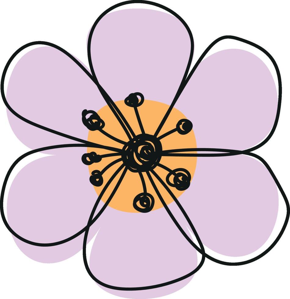 Whimsical Flower Doodle vector