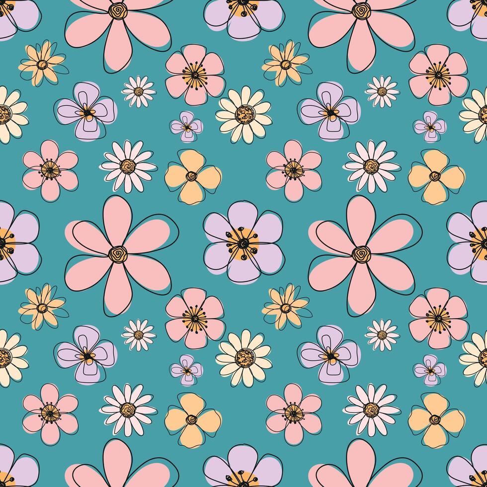 Doodle-style floral vectors with a hand-drawn look for various design projects