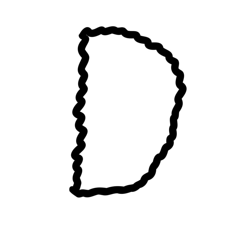 A black and white drawing of a letter d vector