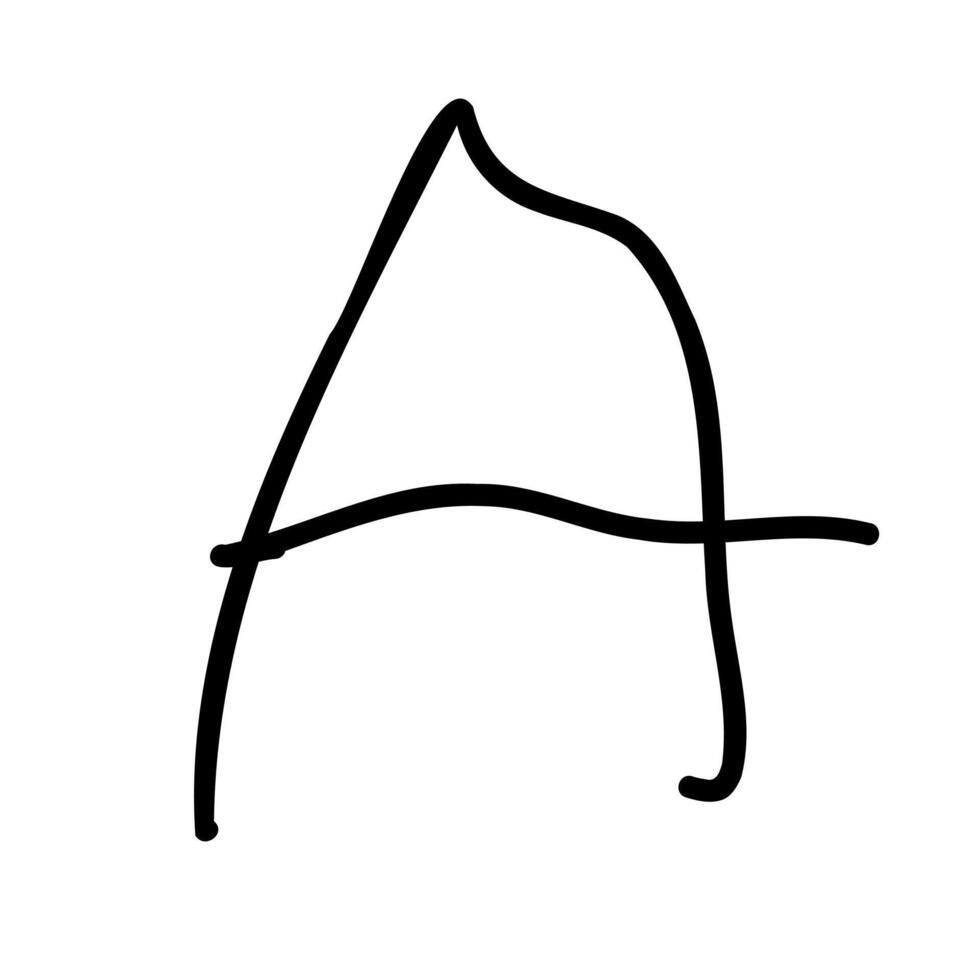 A black and white drawing of a letter a vector