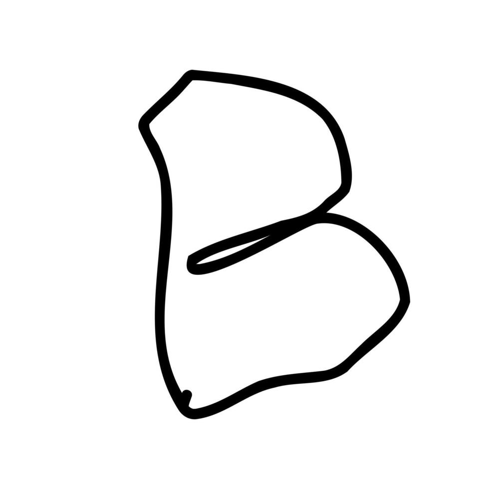 A black and white drawing of a letter b vector