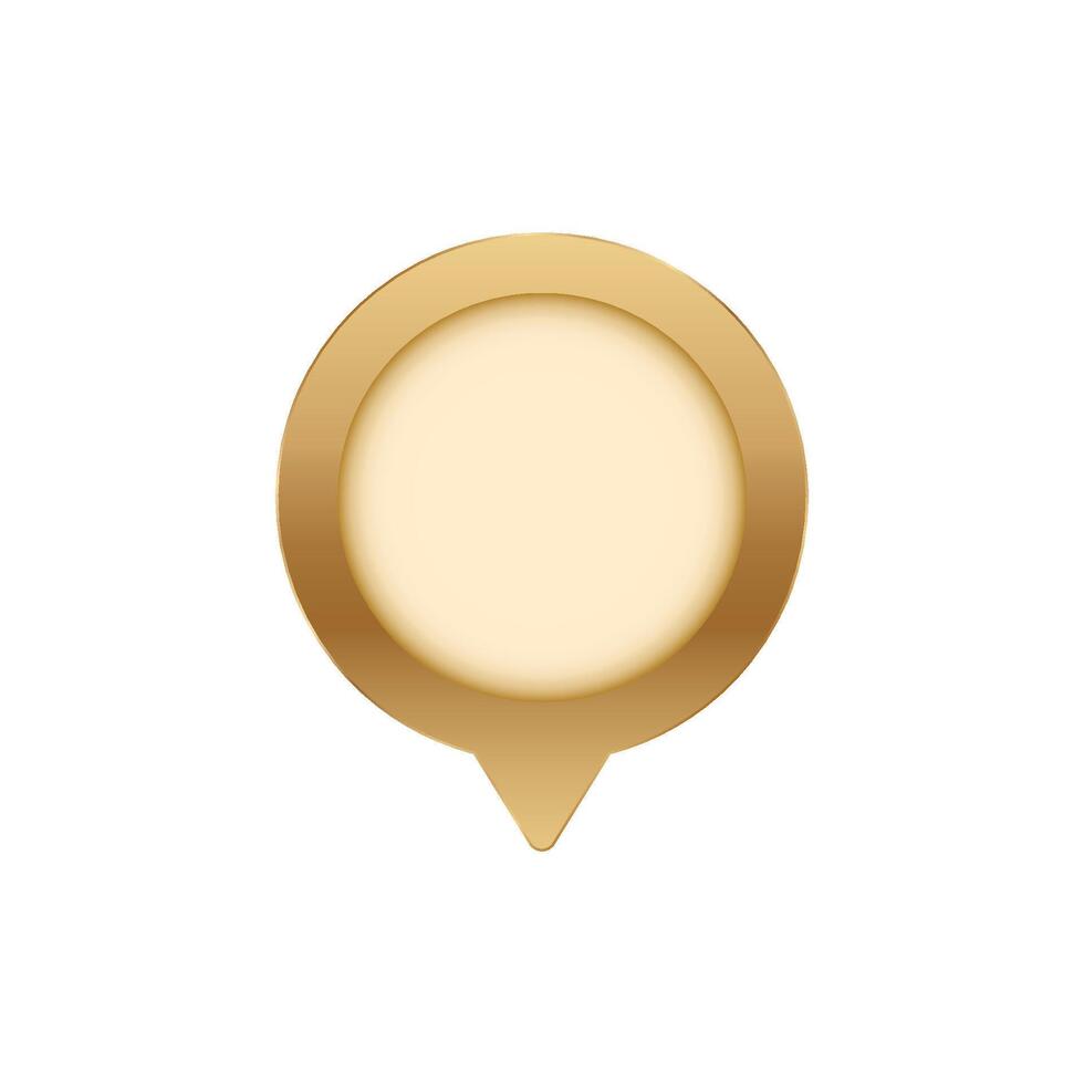 Golden map pin icon with circular design featuring glossy finish and simple elegant appearance vector