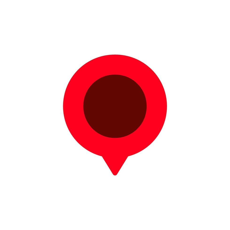 Red location marker with dark center point for mapping and navigation indication vector