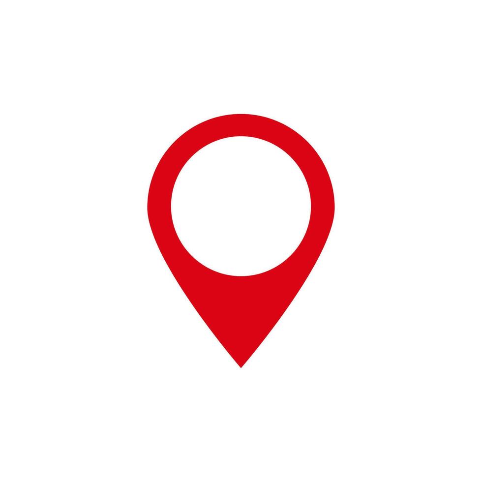 Red location pin icon or maps and navigation applications vector