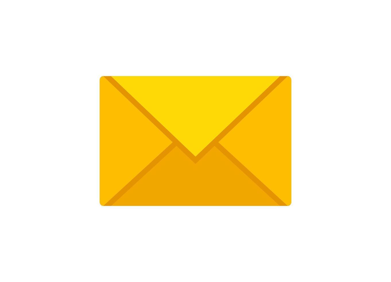 Bright yellow envelope with folded paper design and vibrant color highlighted vector