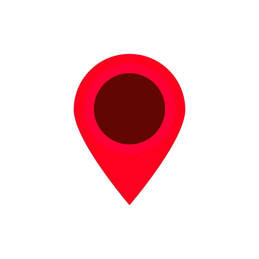 Bright red location pin simple design map icon for navigation or position indication concept vector