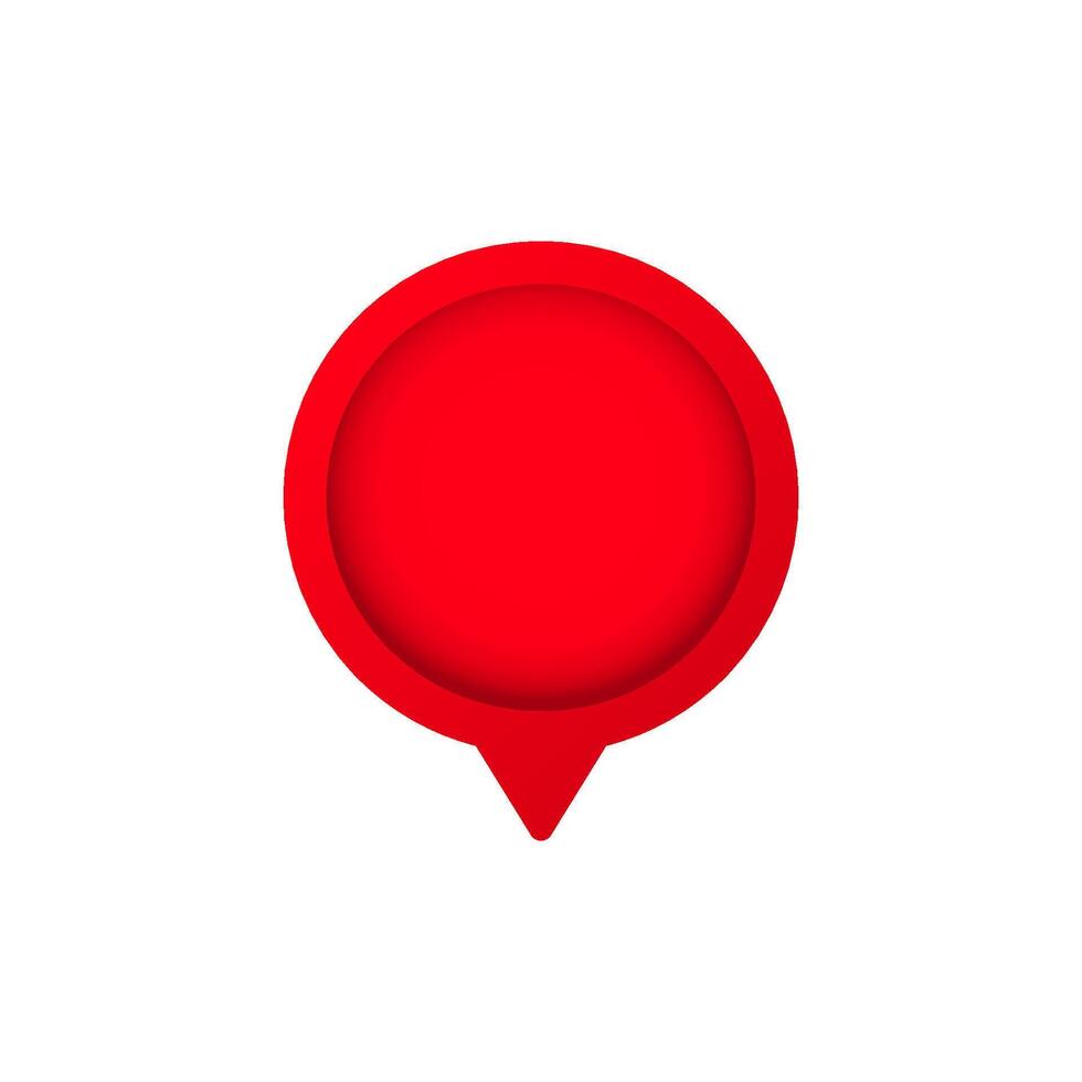 Bright red location marker with circular pin design for maps and navigation vector