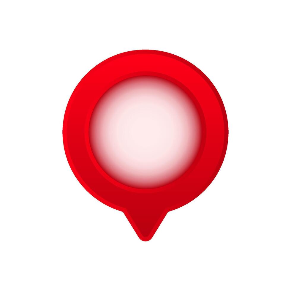 Red location pin with gradient center for map and navigation visuals vector