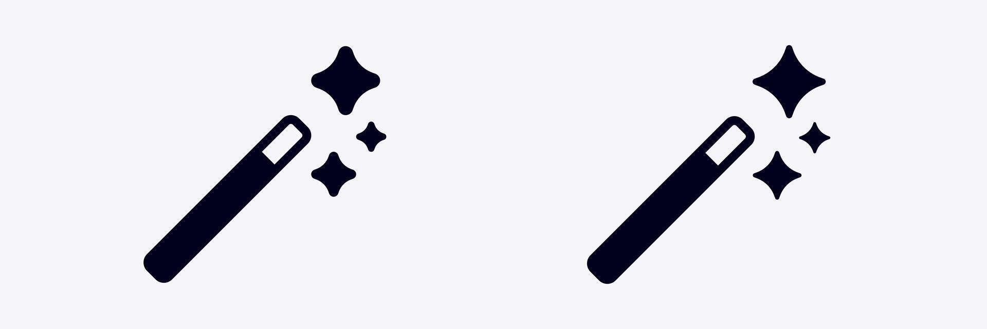 Magic wand icon with sparkling stars symbolizing enchantment and wonder in simple design vector