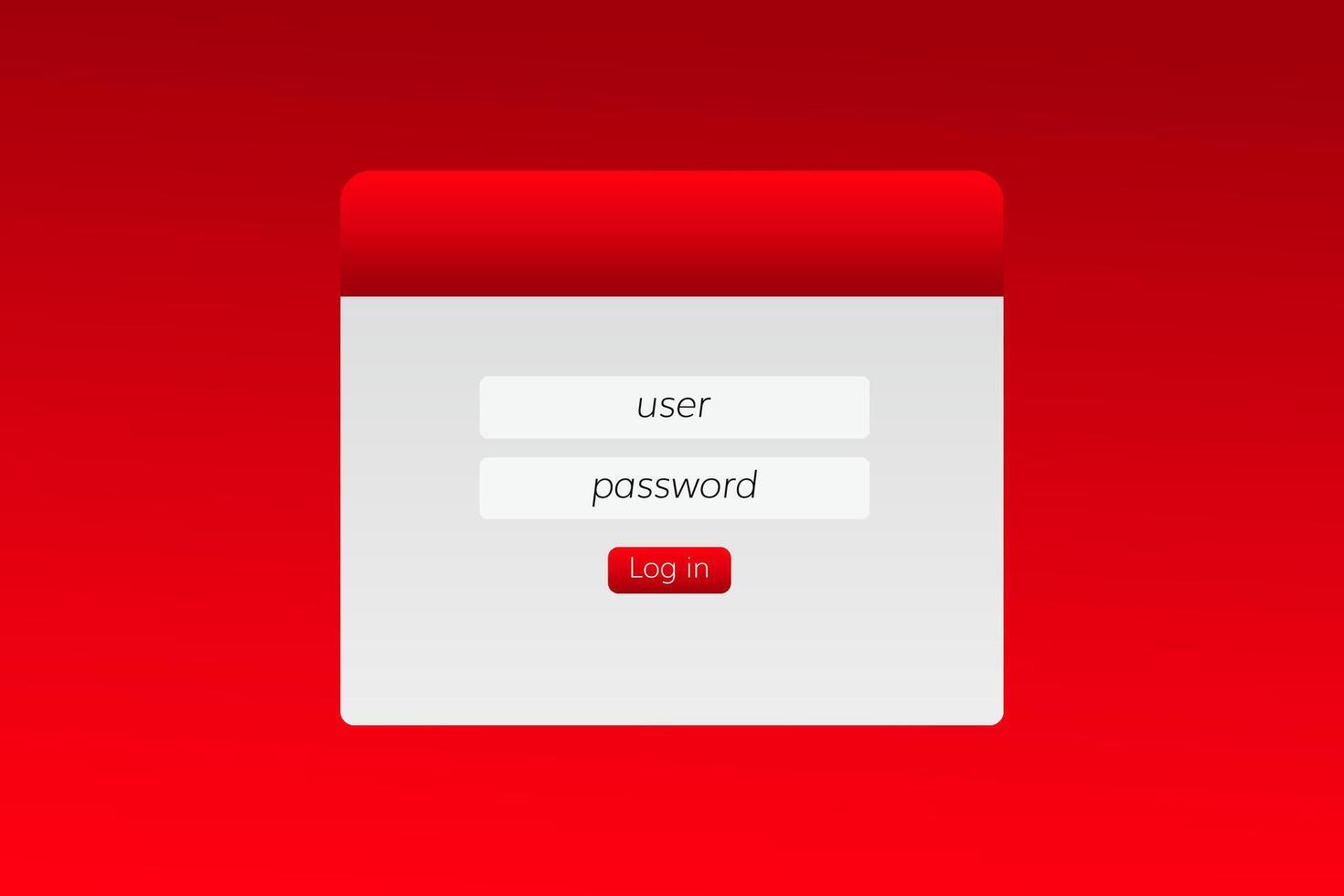 Simple computer login interface with username and password entry fields for secure access vector