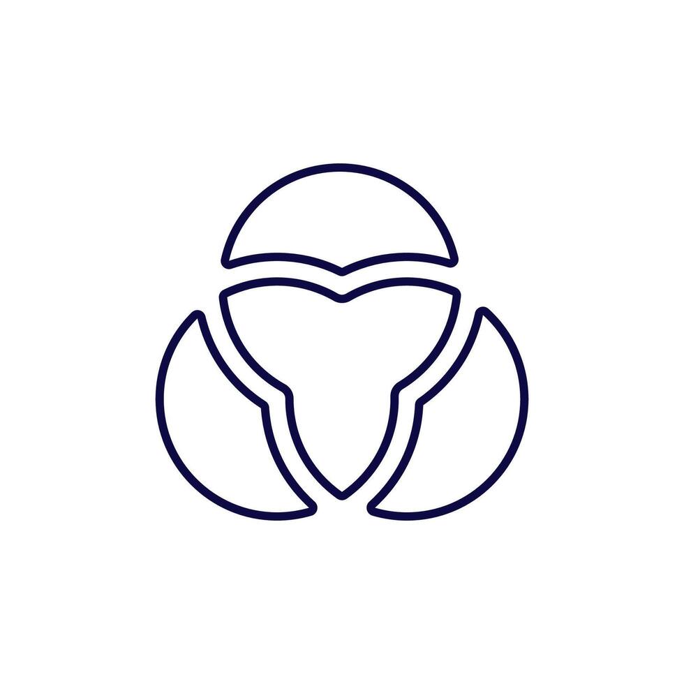 Minimalist circle design with simple overlapping shapes and clean lines vector
