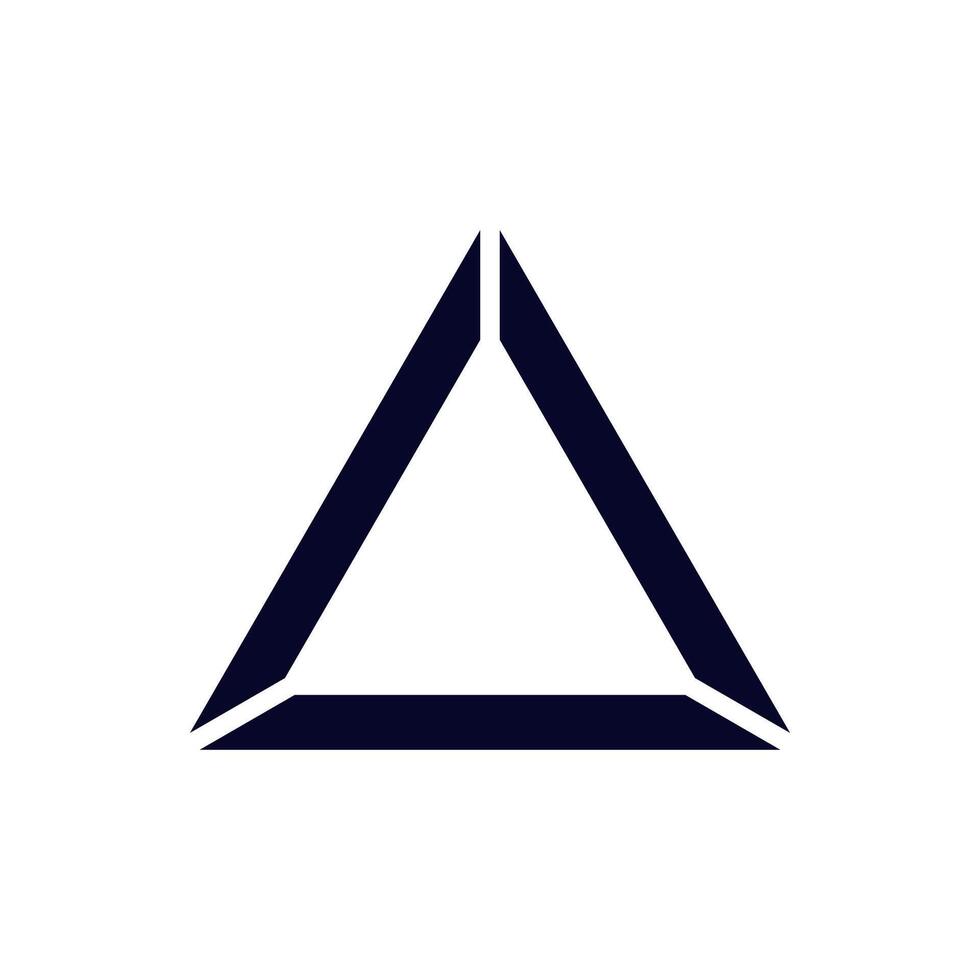 Modern geometric triangle design with bold lines and simple aesthetic vector