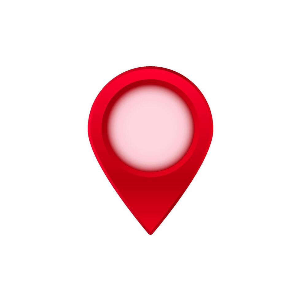 Red location pointer icon for maps and navigation applications indicating a specific position vector