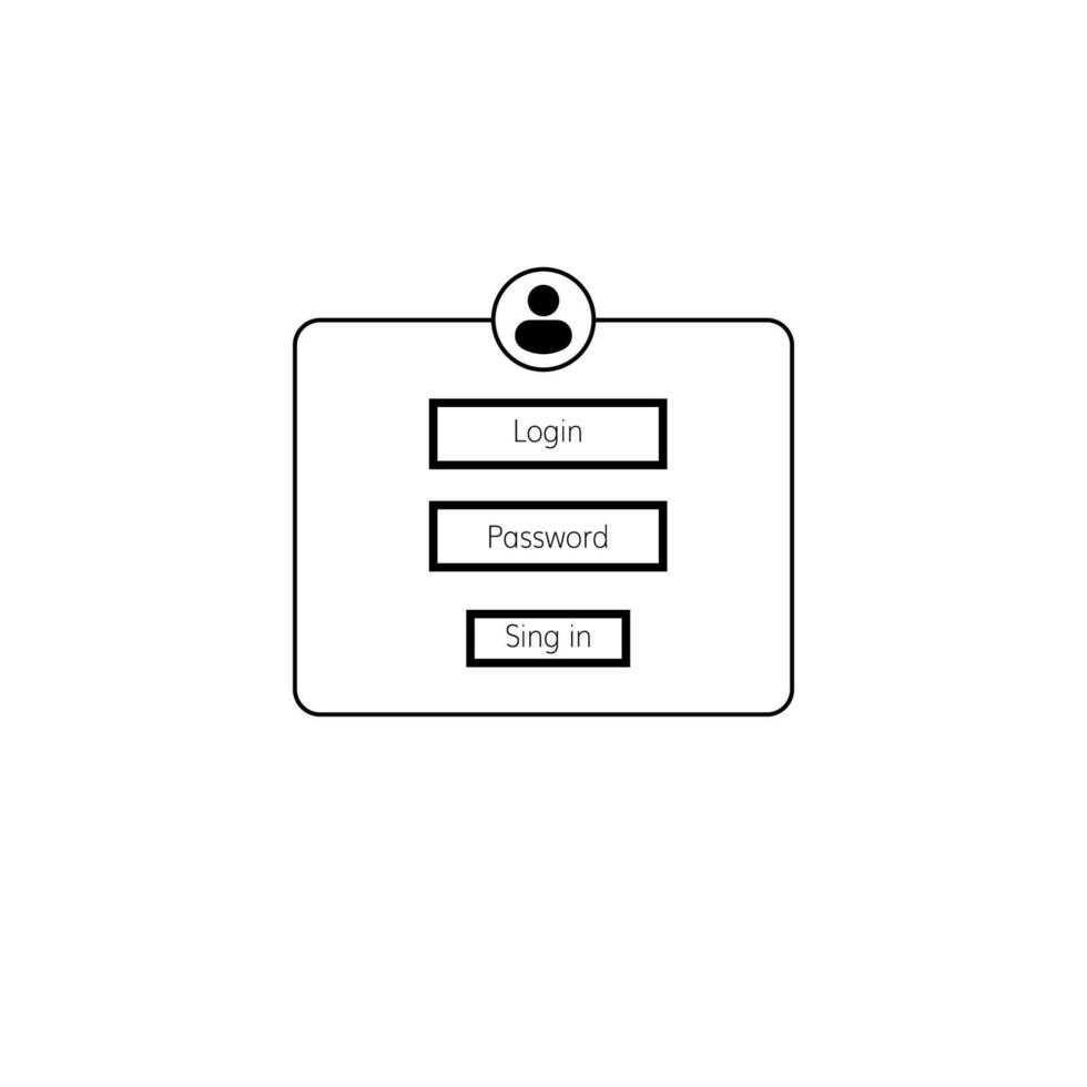 User interface elements for login and sign in featuring input fields and icons vector