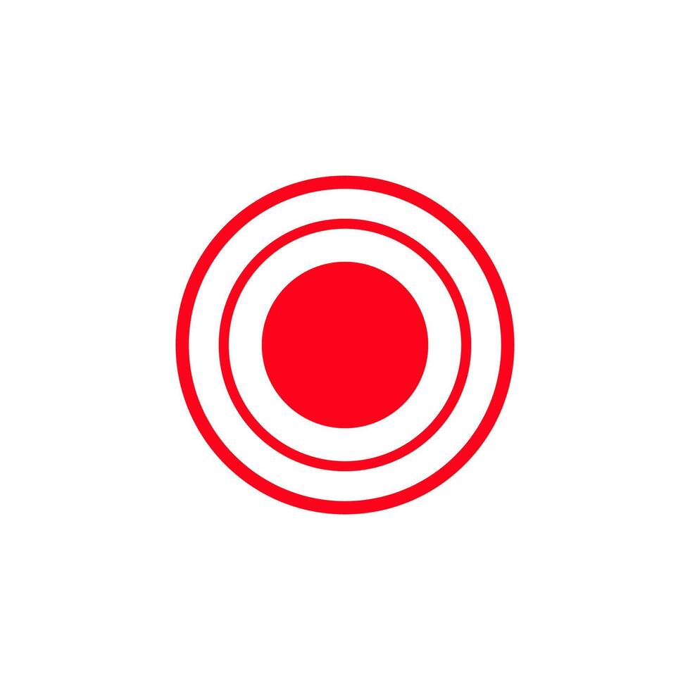 Red and white concentric circle design with prominent central circle vector