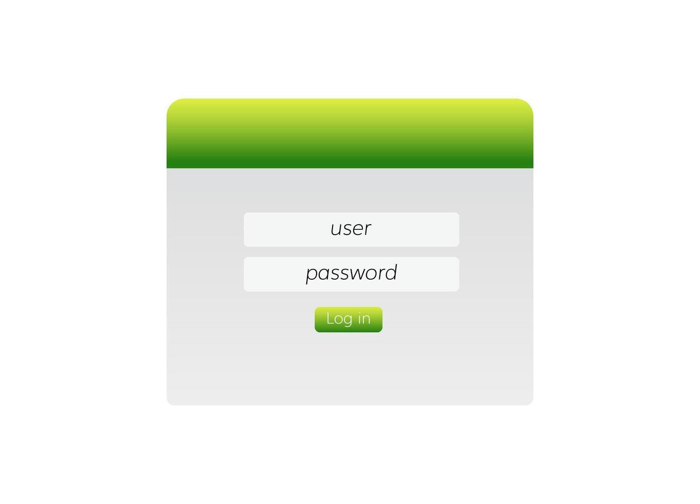 User login interface with green elements and minimalistic design for easy access and security vector