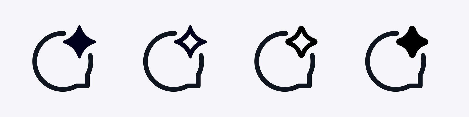 Simple circular icons featuring stars in different colors and styles for digital design use vector