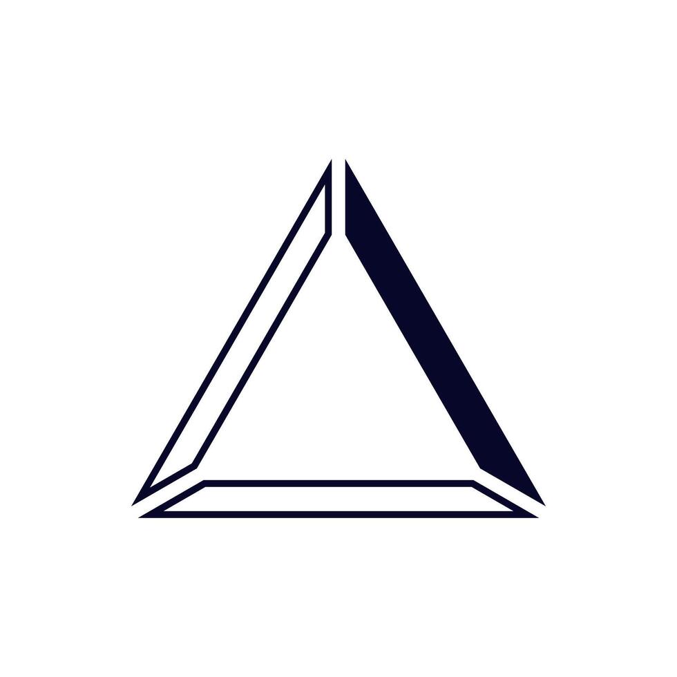 Geometric triangle symbol with clean lines and modern design in monochrome style vector