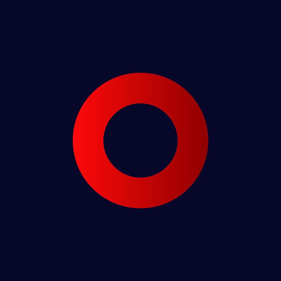 Bold red circle design with smooth transition from dark to light in a minimalist style vector