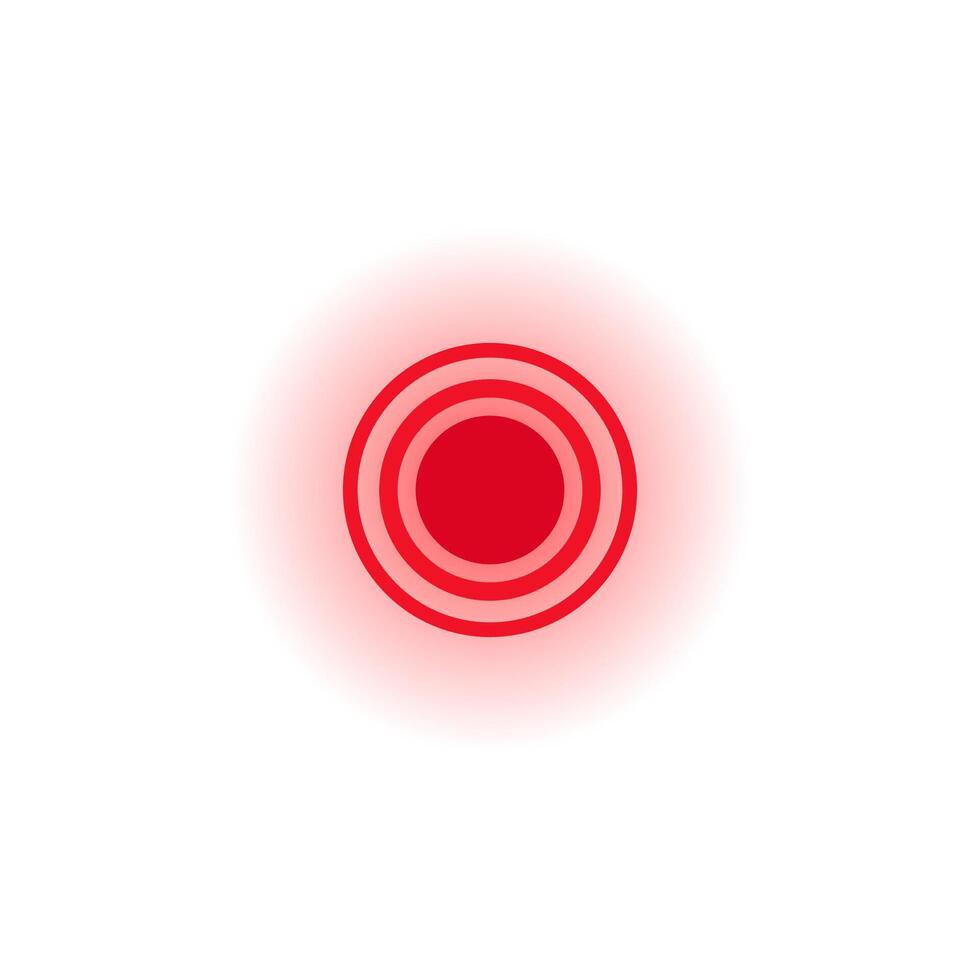 Red circular pattern with concentric rings displayed in simple geometric design vector