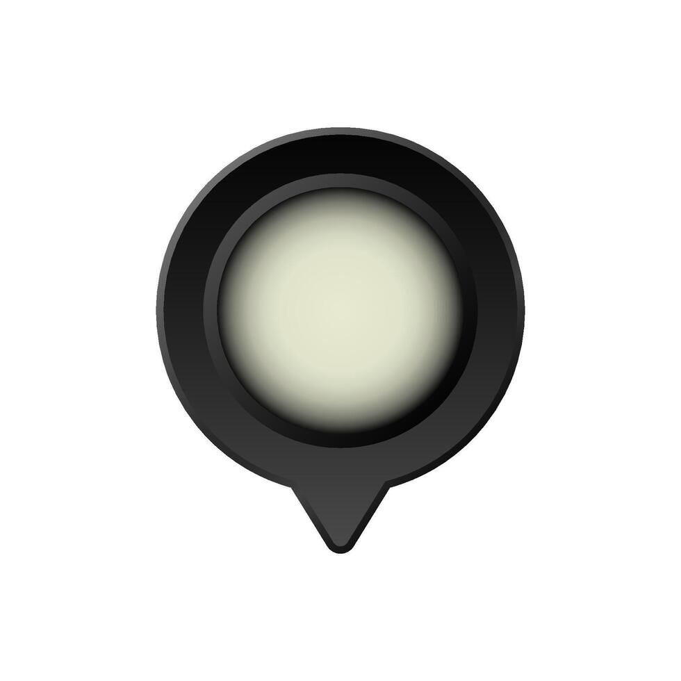 Simple black round map marker with white center for navigation and location indication vector