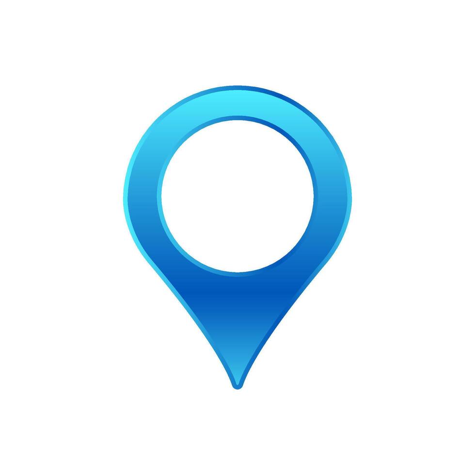 Blue location pin symbol with white ring for navigation and tracking on a digital map interface vector
