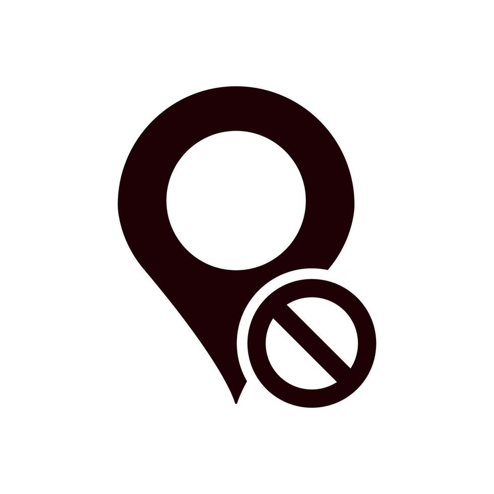 Black map pin symbol with circle inside for navigation and location marking vector