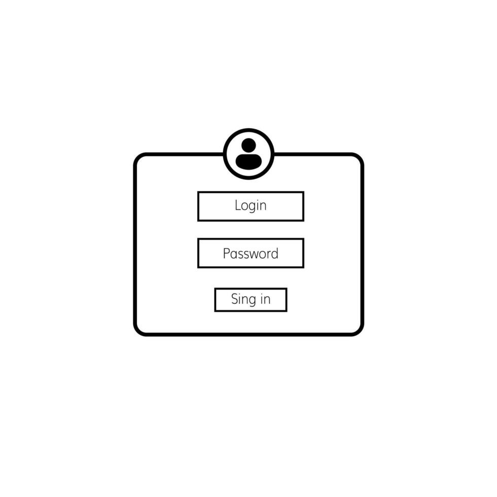 User login interface with password and sign in options for secure access vector