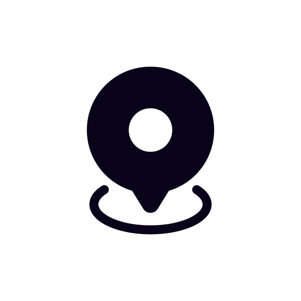 Simple black location pin icon for map marker and gps navigation design vector