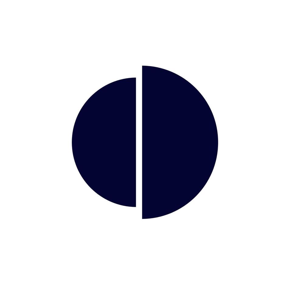 Minimalist yin yang-inspired design with contrasting circular black and white halves vector