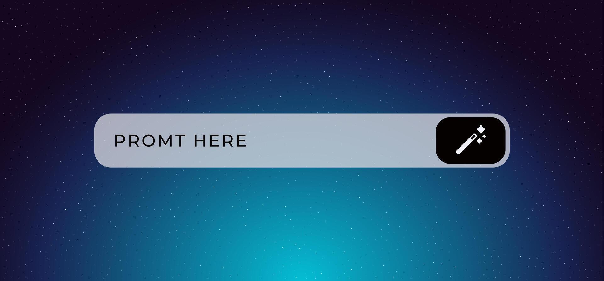 Simple search bar with magic wand icon for creative and intuitive interaction design vector